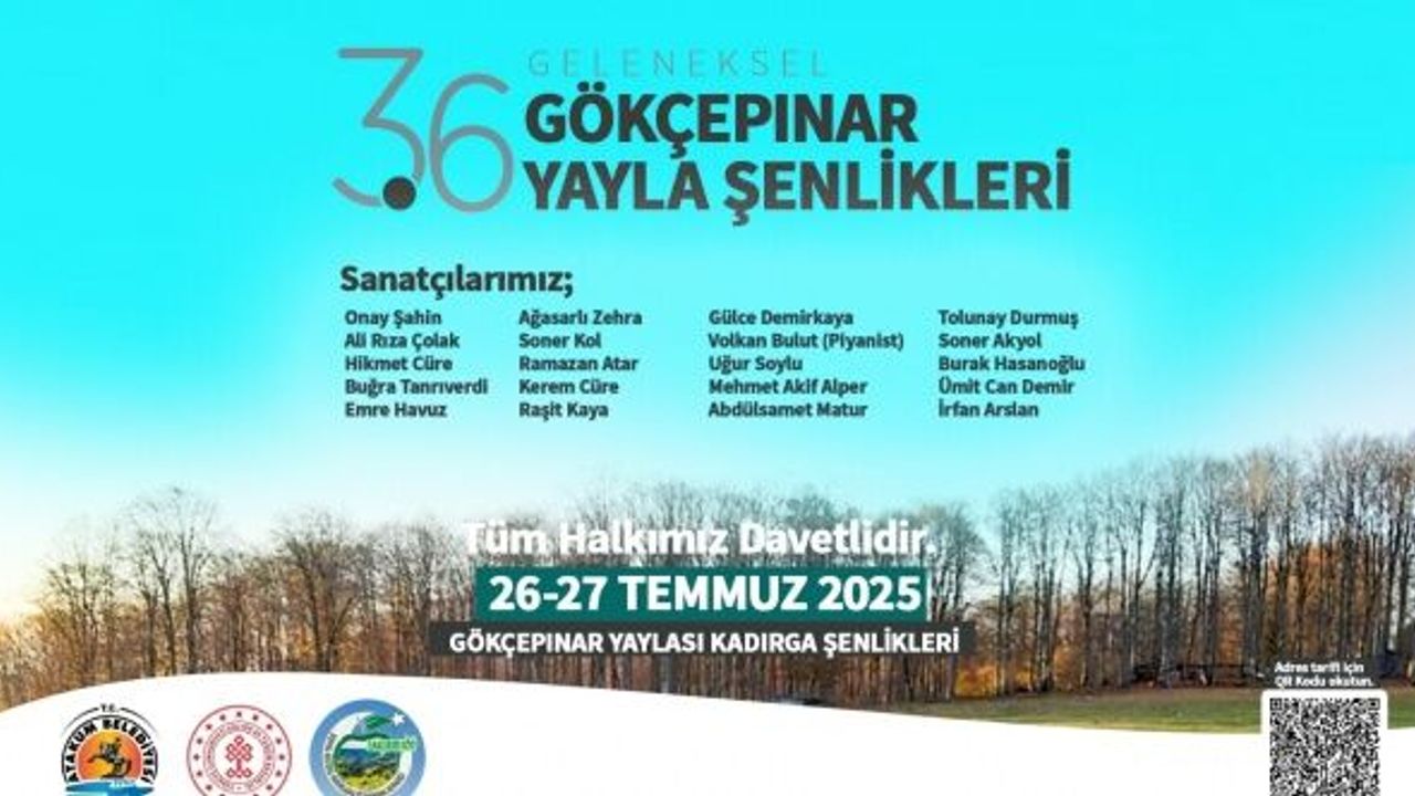 36. Geleneksel Elmaçukuru Gökçepınar Yaylası Kadırga Şenlikleri başlıyor