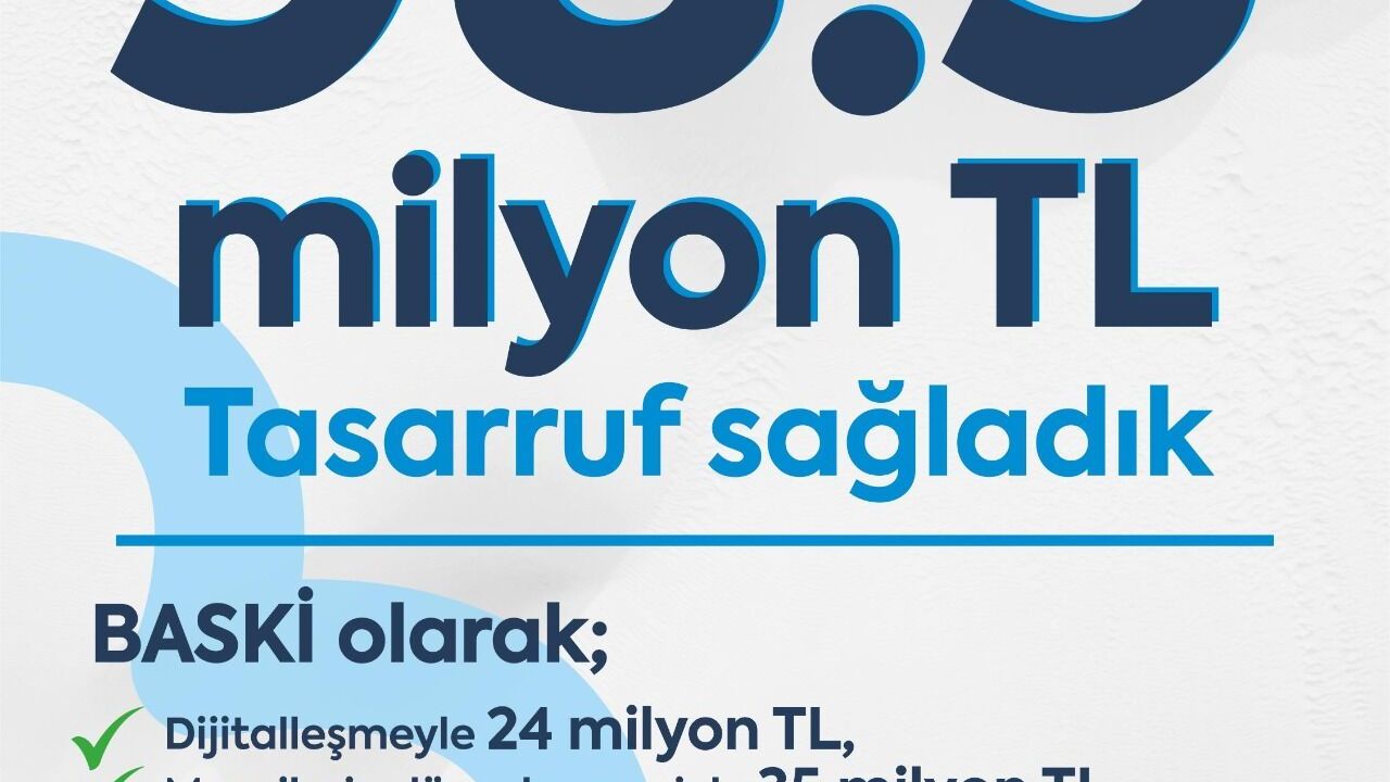 Ahmet Akın Döneminde BASKİ’den 16 Ayda 98.5 Milyon TL Tasarruf