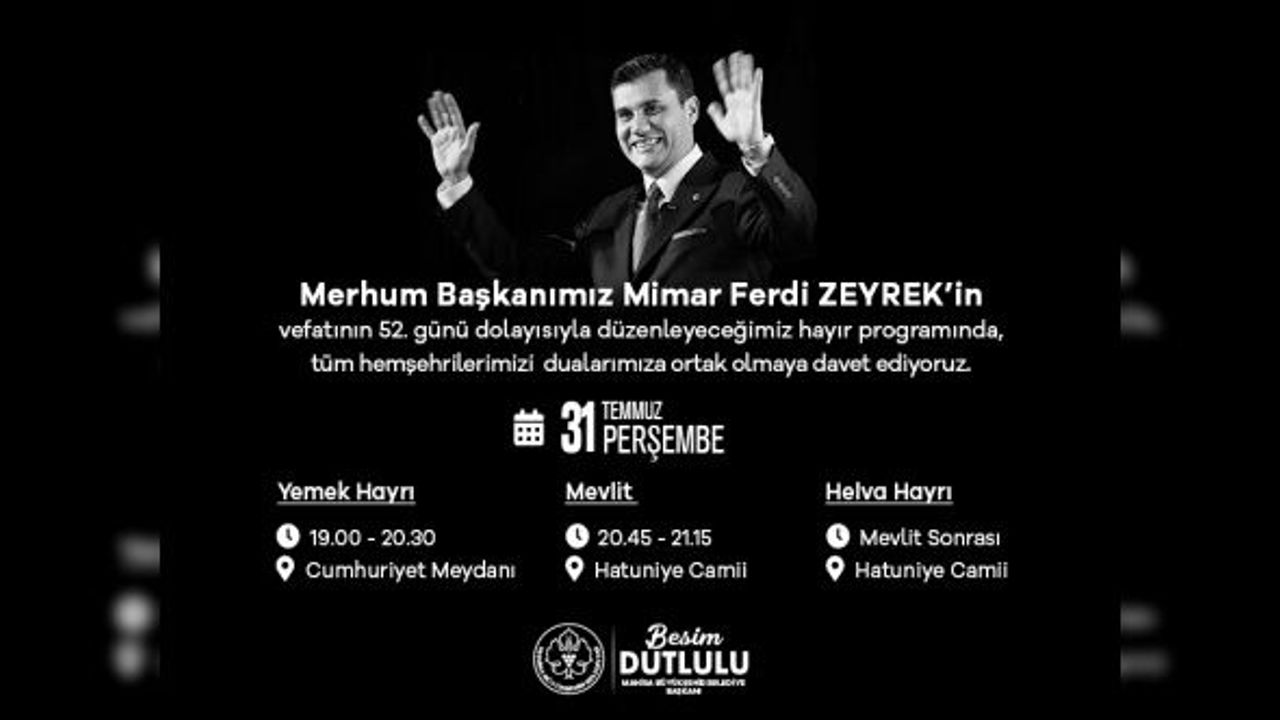 Ferdi Zeyrek vefatının 52. gününde anılacak
