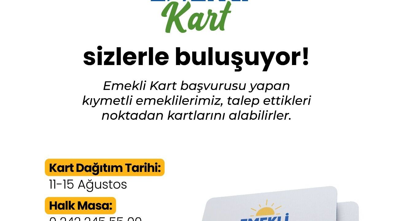 Konyaaltı'nda emekli kart için geri sayım