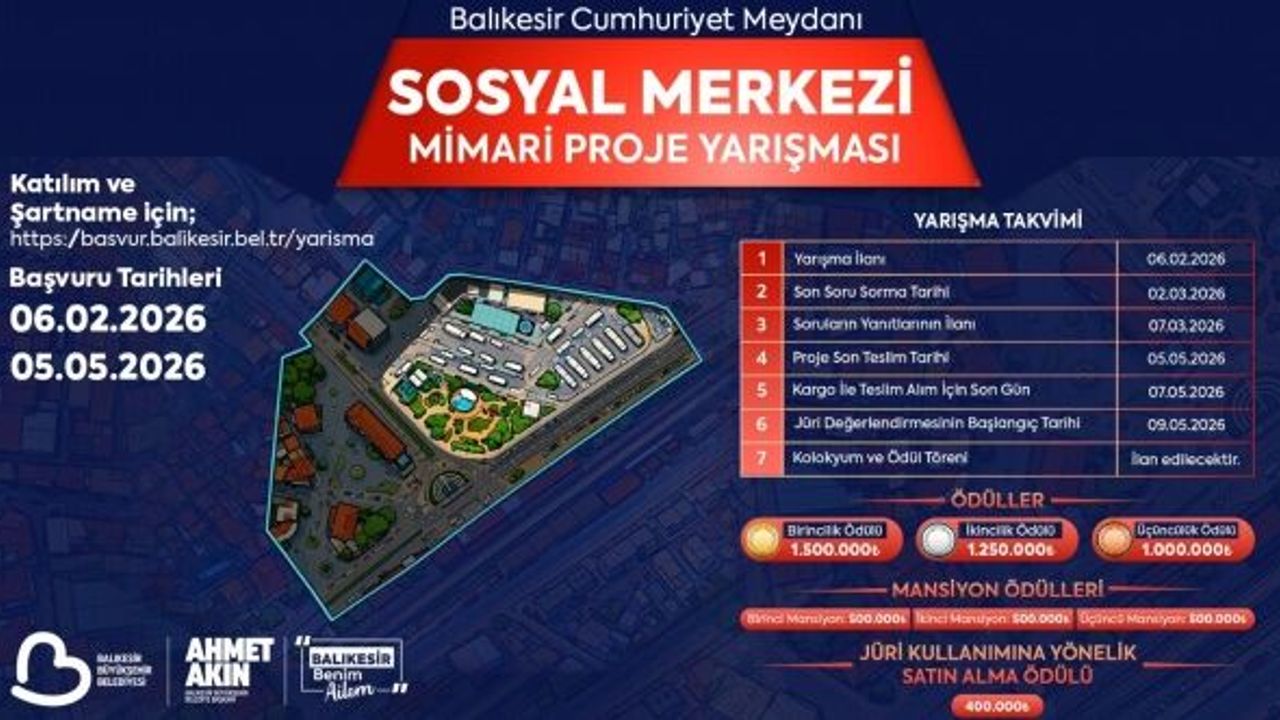 Balıkesir, Cumhuriyet Meydanı Sosyal Merkezi Mimari Proje Yarışması’na hazırlanıyor