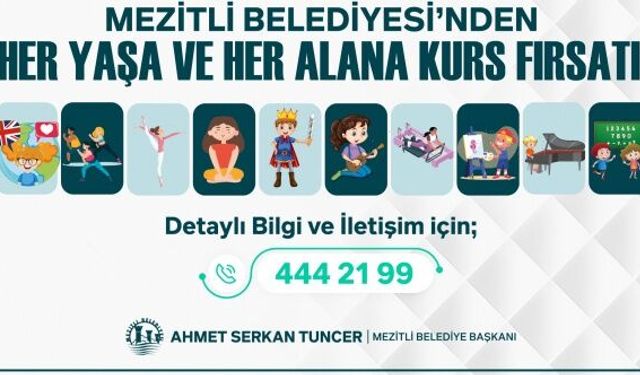 Mezitli Belediyesi'nden her yaşa ve her alana kurs fırsatı