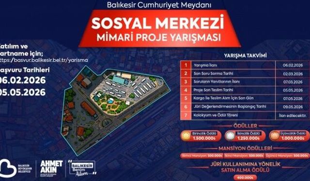 Balıkesir, Cumhuriyet Meydanı Sosyal Merkezi Mimari Proje Yarışması’na hazırlanıyor