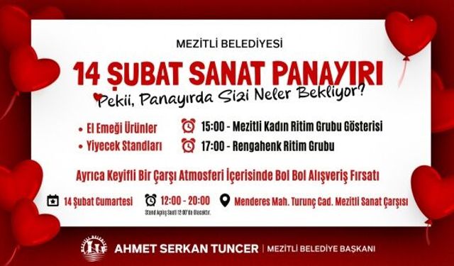 Mezitli'de 14 Şubat Sanat Panayırı