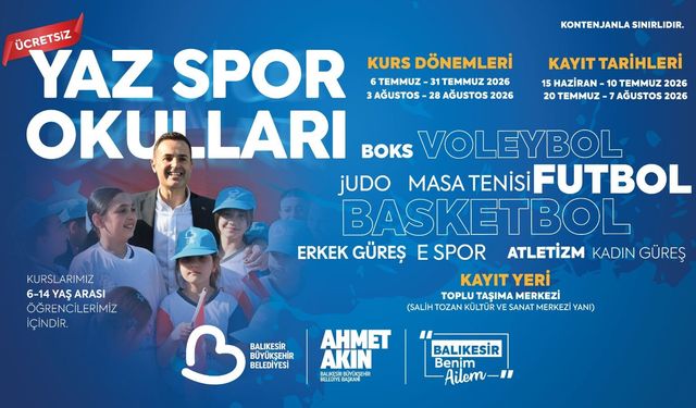 Balıkesir'de Yaz Spor Okullarına Kayıtlar Başladı