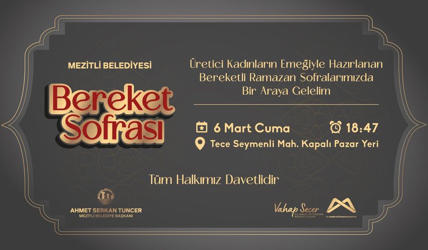Mezitli'de Bereket Sofrası kuruluyor