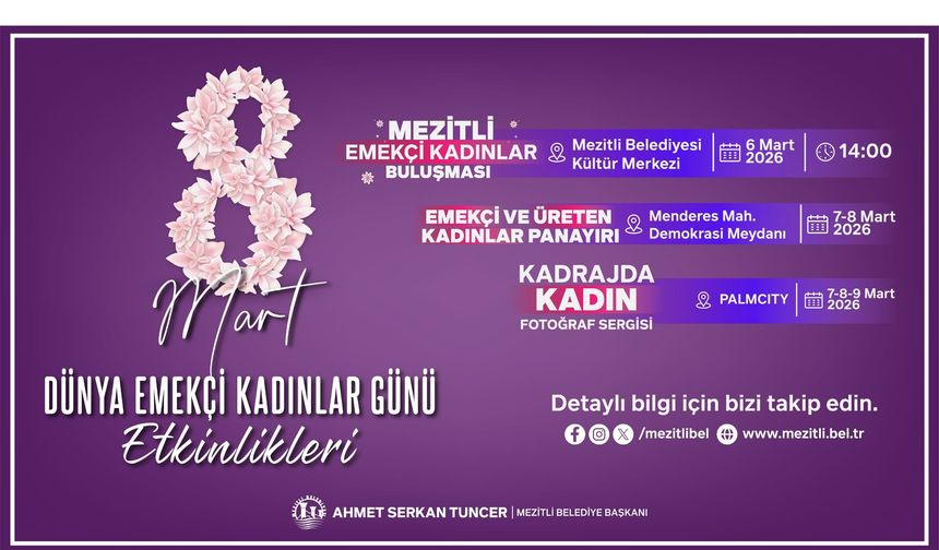 Mezitli Belediyesi'nden 8 Mart'ta yoğun program