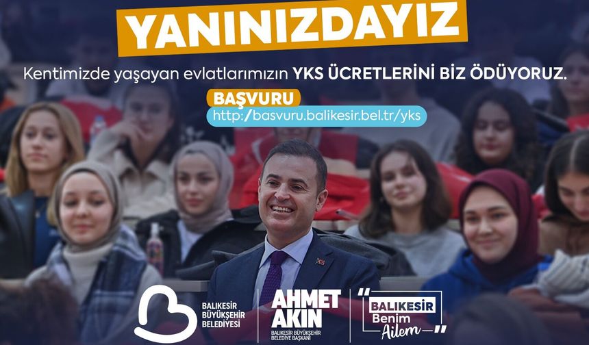 Gençlerin YKS ücretleri bu yıl da Balıkesir Büyükşehir’den